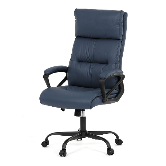 Kancelářské křeslo, houpací mechanismus, modrá ekokůže, KA-Y346 BLUE