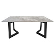 Konferenční stolek, šedý mramor/černá, SOFIAN