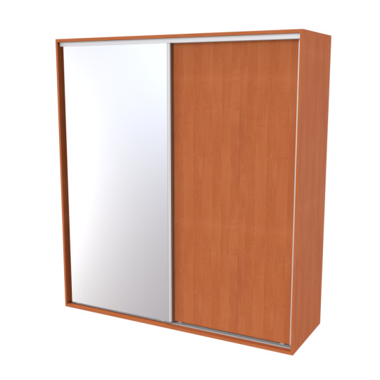 Nábytek Mikulík Vranovice Skříň FLEXI 2 š.200cm v.220cm : 1x dveře plné , 1x zrcadlo - olše