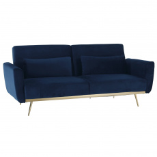 Rozkládací pohovka, královská modrá Velvet látka / gold chrom-zlatý, HORSTA Rozkládací pohovka, královská modrá Velvet látka / gold chrom-zlatý, HORSTA