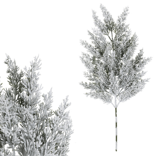 Túje - umělá větev, délka 65 cm, zasněžená Túje - umělá větev, délka 65 cm, zasněžená