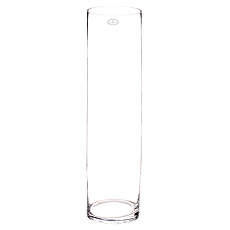 Váza skleněná - tvar válec, výška 60 cm, čirá