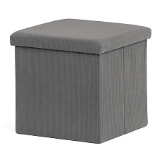 Taburet s úložným prostorem, šedá, manšestrová látka, TAB-471 GREY6 Taburet s úložným prostorem, šedá, manšestrová látka, TAB-471 GREY6