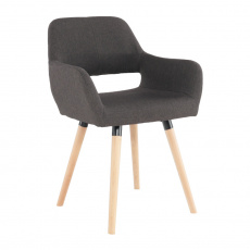 Designové křeslo, tmavohnědá / buk, GODRIC Designové křeslo, tmavohnědá / buk, GODRIC