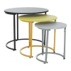 Set tří příručních stolků, černá/žlutá/šedá, RONELT NEW