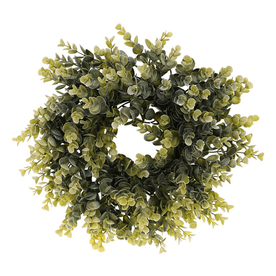 Věnec umělý - pr. 30 cm, eukalyptus, barva zelená Věnec umělý - pr. 30 cm, eukalyptus, barva zelená