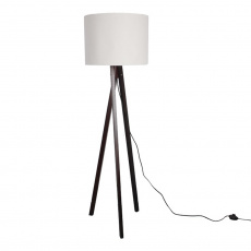 Stojací lampa, bílá / dřevo černé, LILA TYP 9 Stojací lampa, bílá / dřevo černé, LILA TYP 9