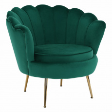 Křeslo ve stylu Art-deco, smaragdová Velvet látka/gold chrom-zlatý, NOBLIN NEW Křeslo ve stylu Art-deco, smaragdová Velvet látka/gold chrom-zlatý, NOBLIN NEW