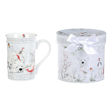Hrnek porcelánový - 320 ml, dárkové balení, zimní krajina s ledními medvědy Hrnek porcelánový - 320 ml, dárkové balení, zimní krajina s ledními medvědy