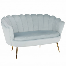 Lavice ve stylu Art-deco, šedomodrá Velvet látka/gold chrom-zlatý, NOBLIN NEW Lavice ve stylu Art-deco, šedomodrá Velvet látka/gold chrom-zlatý, NOBLIN NEW