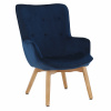 Designové křeslo, modrá Velvet látka, FODIL