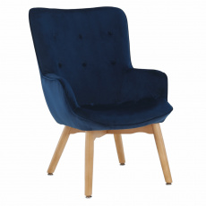 Designové křeslo, modrá Velvet látka, FODIL Designové křeslo, modrá Velvet látka, FODIL