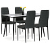 Jídelní set s 4 židlemi, 130x70x76cm, keramika, mramor, ASE-1004 BK2