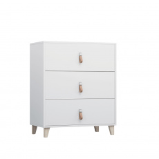 Komoda, bílá, ABS hrany, FIERA 3S Komoda, bílá, ABS hrany, FIERA 3S