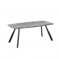Jídelní stůl, beton / černá, 180x90 cm, ADELON