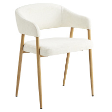 Designové jídelní křeslo, krémová/buk, NIZAR TYP 1