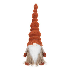 Skřítek - látková dekorace, vel. M, s oranžovou čepkou