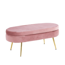 Luxusní taburet, růžová Velvet látka / chrom zlatý, Art-deco, NOBLIN TABURET TYP 2 Luxusní taburet, růžová Velvet látka / chrom zlatý, Art-deco, NOBLIN TABURET TYP 2