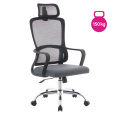 Kancelářské křeslo, černá/šedá/chrom, nosnost 150 kg, RANDY