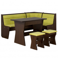 Jídelní komplet, wenge / světlezelená, CORNER Jídelní komplet, wenge / světlezelená, CORNER