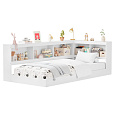 Postel s roštem, bílá, 90x200, TOSIA