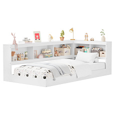 Postel s roštem, bílá, 90x200, TOSIA Postel s roštem, bílá, 90x200, TOSIA