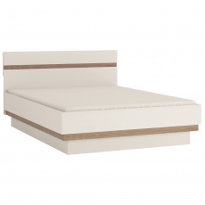 Postel 140, bílá extra vysoký lesk HG / dub sonoma tmavý truflový, LYNATET TYP 91 Postel 140, bílá extra vysoký lesk HG / dub sonoma tmavý truflový, LYNATET TYP 91