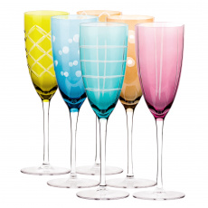 Sklenice na šampaňské, set 6 ks, 300 ml, mix barev, GAIRA TYP 3 Sklenice na šampaňské, set 6 ks, 300 ml, mix barev, GAIRA TYP 3