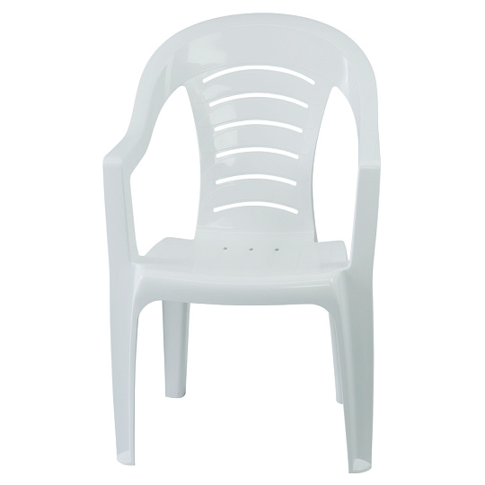 Zahradní stohovatelné křeslo, bílá, KESIA