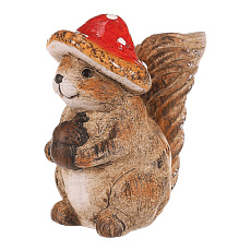 Veverka s houbovým kloboučkem - keramická figurka, menší Veverka s houbovým kloboučkem - keramická figurka, menší