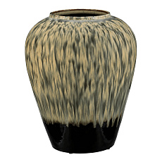 Váza keramická - zaoblená, 33 cm, šedá