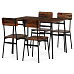 Jídelní set s 4 židlemi, 110x70x76cm, mdf, old wood, AUT-O2155 OLW2
