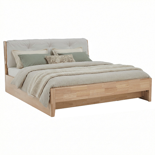 Manželská postel, 160x200, masivní dřevo, přírodní, FLORENCE