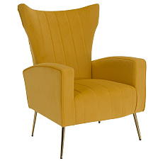 Relaxační křeslo, žlutá Velvet látka, BARET