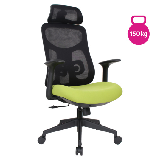 Kancelářské křeslo, zelená/černá, nosnost 150 kg, SULIVAN