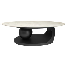 Konferenční stolek, imitace mramoru/černá, AXEN Konferenční stolek, imitace mramoru/černá, AXEN