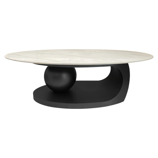 Konferenční stolek, imitace mramoru/černá, AXEN Konferenční stolek, imitace mramoru/černá, AXEN