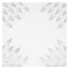 Ubrus šedý - stříbrné stromky v rozích, 100% polyester, 80 x 80 cm