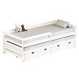 Postel s přistýlkou a úložným prostorem, 90x200, bílá, ELARA