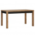Rozkládací jídelní stůl, dub lefkas tmavý / černý mat, 140-180x85 cm, LUCITA HAVT02