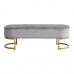 Designová lavice, světlešedá Velvet látka / gold chrom-zlatý, MIRILA