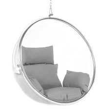 Závěsné křeslo, transparentní/stříbrná/šedá, BUBBLE TYP 1 Závěsné křeslo, transparentní/stříbrná/šedá, BUBBLE TYP 1