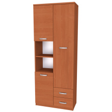 NÁBYTEK MIKULÍK s.r.o. JONY 10 - šatní skříň s policí a zásuvkami, 80x40.5x205cm Dekor: olše NÁBYTEK MIKULÍK s.r.o. JONY 10 - šatní skříň s policí a zásuvkami, 80x40.5x205cm Dekor: olše