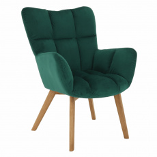 Designové křeslo, smaragdová/dub, FONDAR Designové křeslo, smaragdová/dub, FONDAR