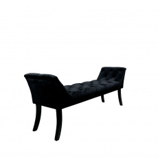 Designová lavice, černá Velvet látka / kaučukové dřevo, HEMY TYP 1 Designová lavice, černá Velvet látka / kaučukové dřevo, HEMY TYP 1