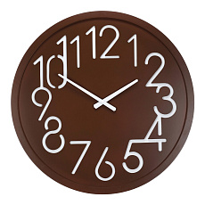 Hodiny nástěnné - pr. 60 cm, MDF, hnědé Hodiny nástěnné - pr. 60 cm, MDF, hnědé