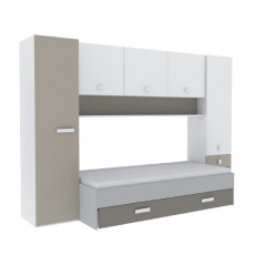 Ssestava, bílá / šedohnědá taupe, TIDY Ssestava, bílá / šedohnědá taupe, TIDY