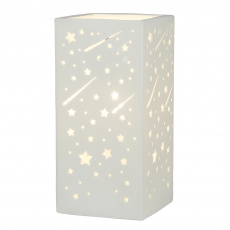 Keramická stolní lampa, bílá / vzor hvězdy, BELLE TYP 1 Keramická stolní lampa, bílá / vzor hvězdy, BELLE TYP 1