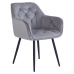 Designové křeslo, světlešedá Velvet  látka, FEDRIS NEW