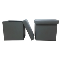 Skládací taburet, ekokůže šedá, TELA NEW Skládací taburet, ekokůže šedá, TELA NEW